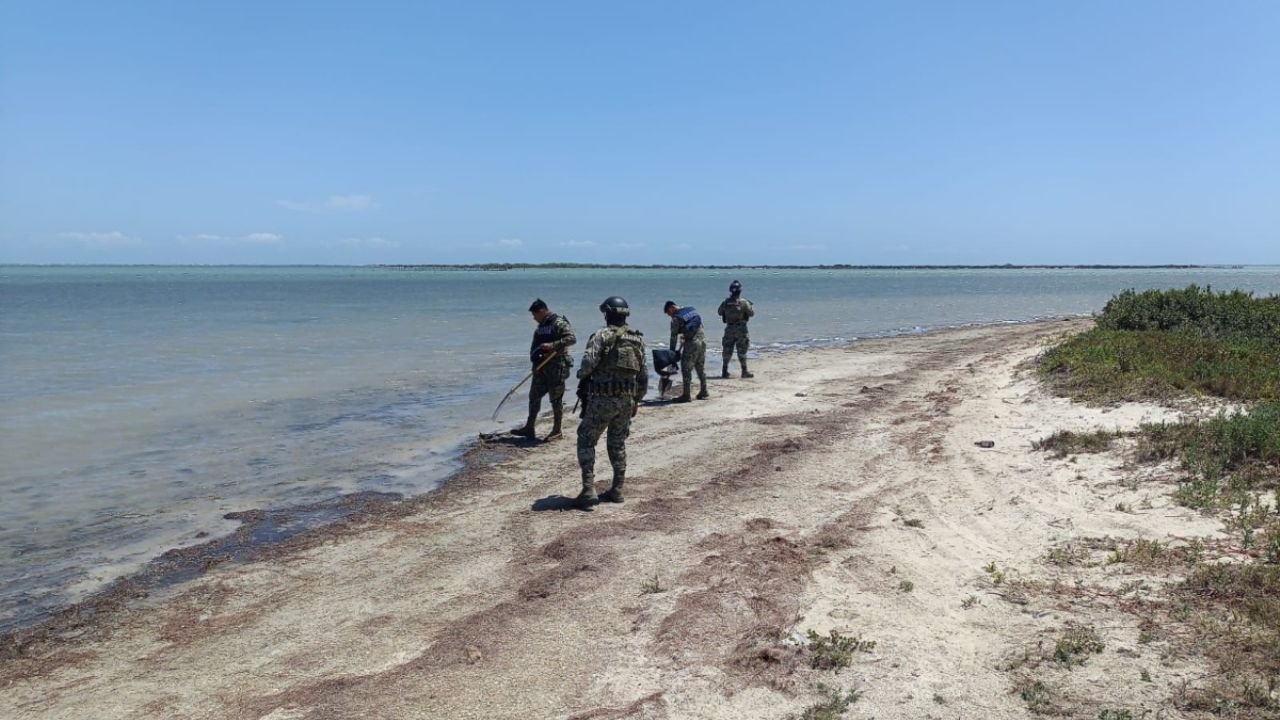 Refuerzan limpieza y control tras derrame de hidrocarburo en Tamaulipas