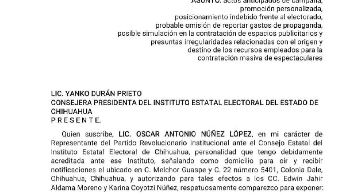 PRI denunciará al PAN por promoción anticipada en Chihuahua