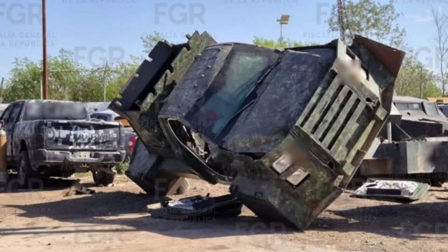 Destruyen 25 vehículos blindados de cárteles en Tamaulipas