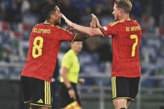 Bélgica vence 2-0 a Italia en Roma en la UEFA Nations League