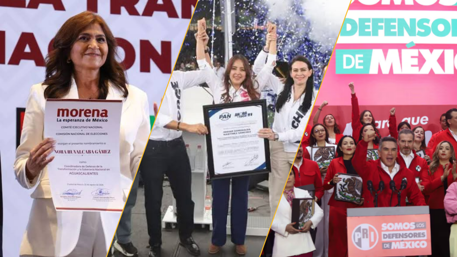 Morena, PAN y PRI adelantan candidatos rumbo a 2027